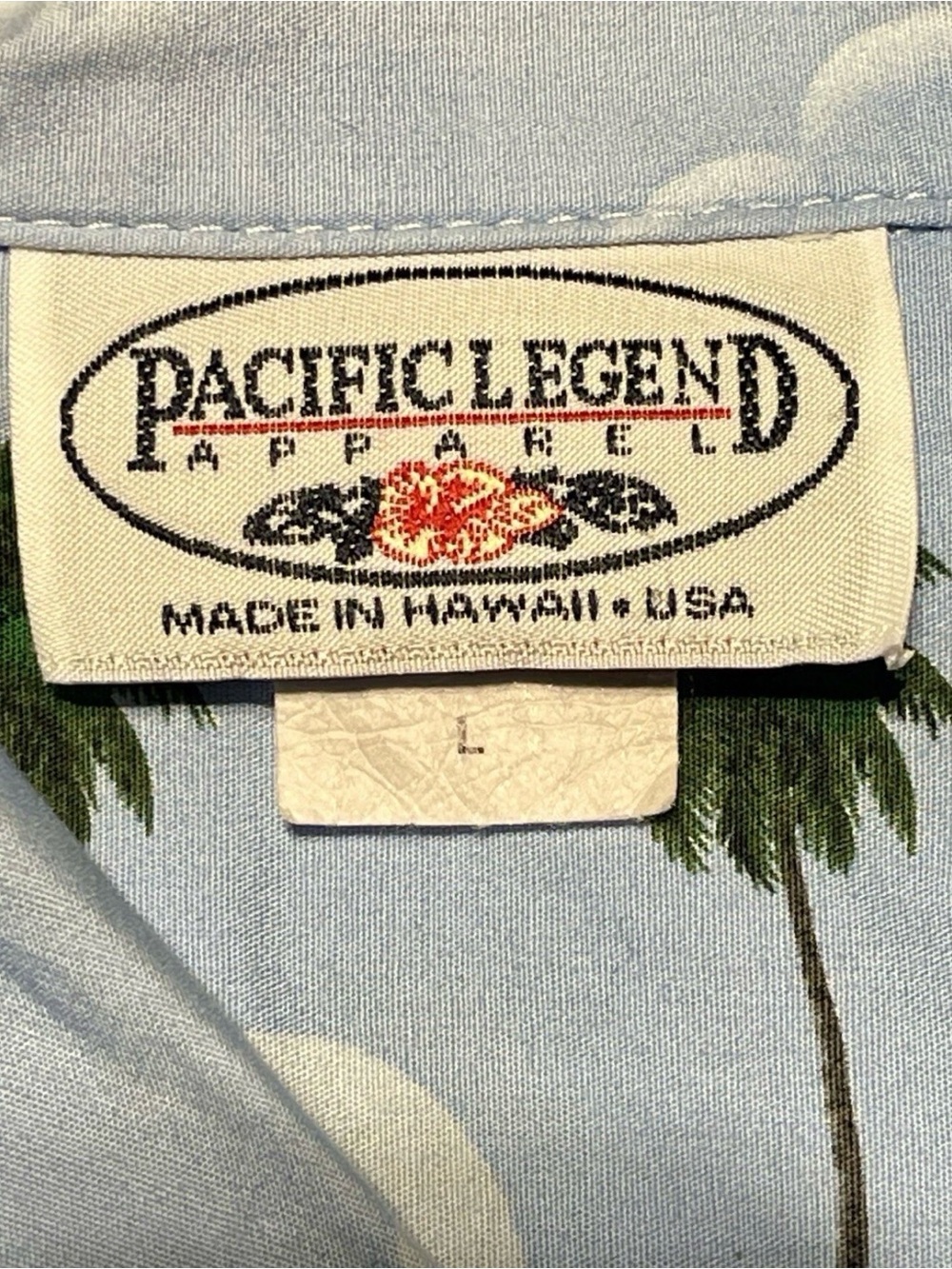 Vintage Pacific Legend Hawaiian Aloha Shirt L USA Hawaii Palm Tree Resort - Picture 5 of 5